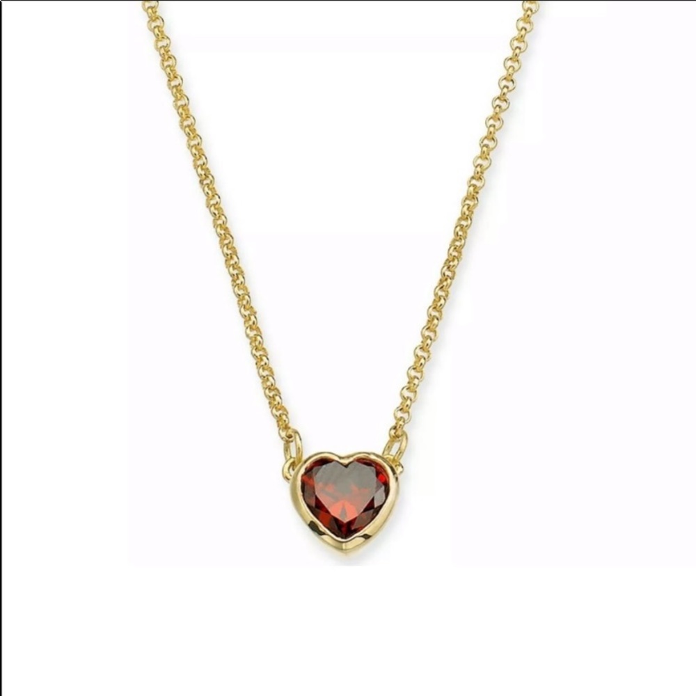 Mini crystal CZ Red heart pendant necklace